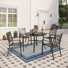 Metal With Round Table Patio Dining Set