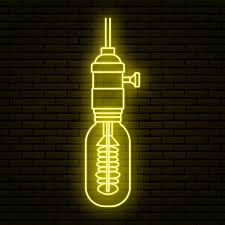 Neon Sign In The Form Of An Edison Lamp