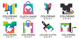 Paint Shirt Icon Set Logo Design Vector