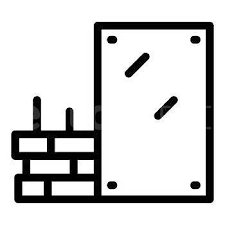 Brick Drywall Icon Outline Vector