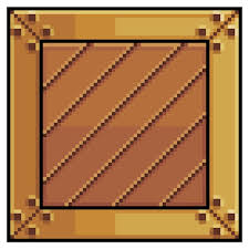 Pixel Art Wooden Box Crate Vector Icon