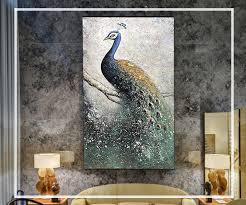 Peacock Canvas Painting For Living Room
