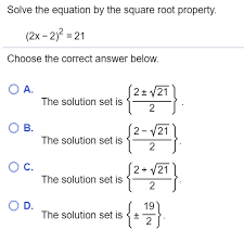 Square Root Property 2x Chegg