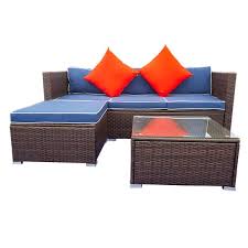 3 Piece Patio Furniture Sets Brown