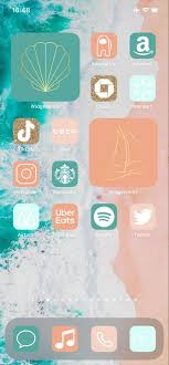 Bohemian App Icons C Peachy Teal