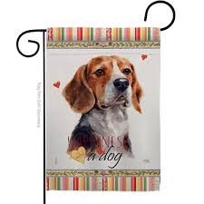 Beagle Hound Happiness Dog Garden Flag