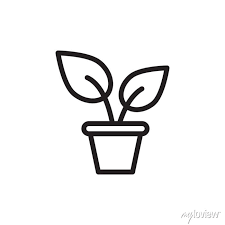Room Plant Outlined Vector Icon Modern