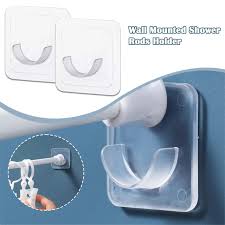 2 Adhesive Shower Curtain Rod Holder
