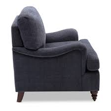 Navy Polyester English Roll Arms Chair