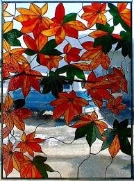 Autumn Leaves Stained Glass Flowers