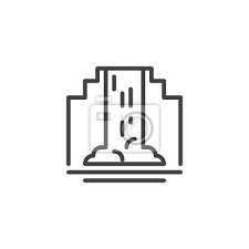 Waterfall Outline Icon Linear Style