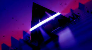 blue lens flare pyramid laser light