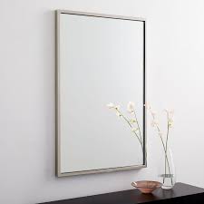 Metal Framed Rectangular Wall Mirror Polished Nickel 24 Wx36 H West Elm