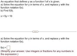 Function Notation F X