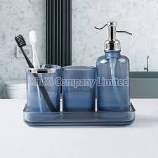Clear Glass Bath Accessories Set