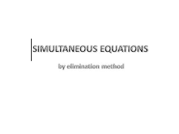 Simultaneous Equations Solving By