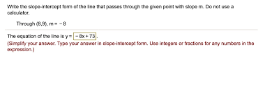 Solved Write The Slope Intercept Form