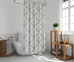 Shower Curtain Black White Shower