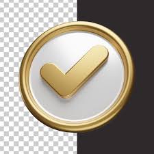 Premium Psd Check Icon Gold In 3d