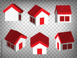 Abstract 3d Houses Icons 3d House