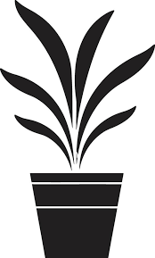 Isolated Plant Pot Icon In Black Line