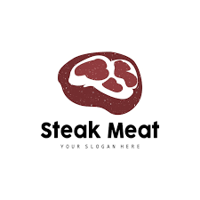 Steak Logo Vintage Retro Rustic Bbq