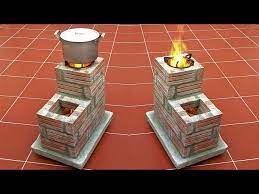 Portable Wood Stove With Bricks And