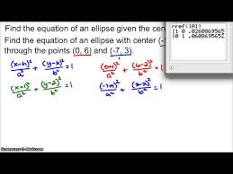 Equation Of An Ellipse Given 2 Points