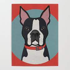 Boston Terrier Art Poster Dog Icon