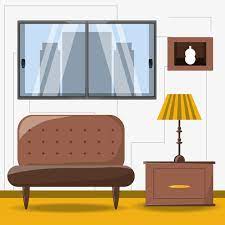 Classic Couch And Lamp Icon Colorful Design
