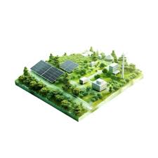 Green Solar Farm Design Square Icon