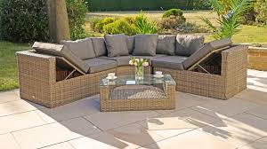 Rattan Recliner Corner Sofa Set With