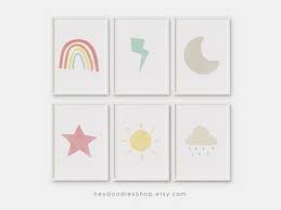 Weather Icon Set Of 6 Nursery Printable