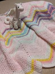 Baby Blanket Crocheted Rippled