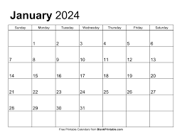 Blank Printable Calendar Template