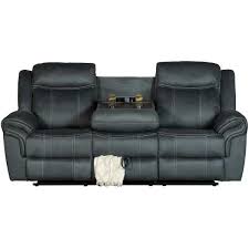 Charles Gray Reclining Sofa With Drop