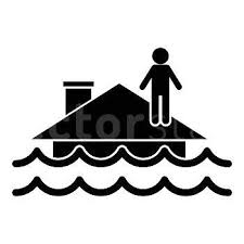 Flood Roof House Vector Icon