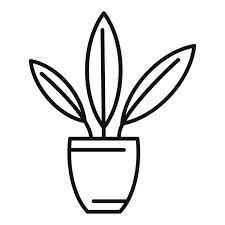 Flower Pot Icon Outline Vector Home