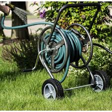 Backyard Expressions 2 Wheel Hose Reel Cart With Leader Hose