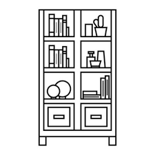 Bookshelf Icon Outline Ilration Of