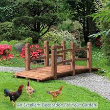 Angeles Home 5 Ft Wooden Garden Bridge