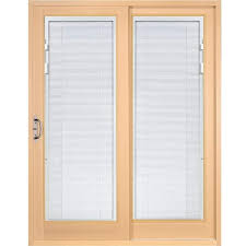Mp Doors 60 In X 80 In Woodgrain Interior And Smooth White Right Hand Composite Sliding Patio Door With Low E Built In Blinds Size Large
