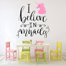 Miracles Unicorn Quote Wall Sticker Ws