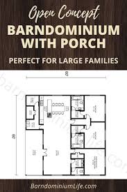Open Concept Barndominium With Porch