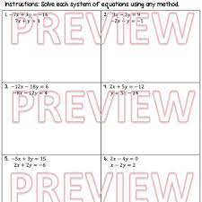 Solving Systems Of Equations By Any