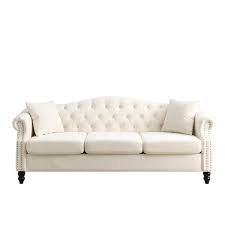 Rolled Arm Velvet Modern Rectangle Sofa