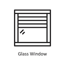 Glass Window Vector Outline Icon Design