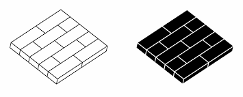 Outline Silhouette Paver Brick Icon Set
