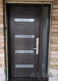 Brown Entry Door With 1 Sidelight