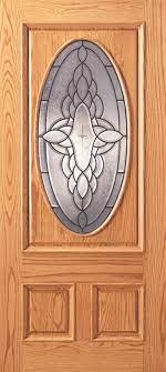 Entry Oval Glass 3 Panel Wood Door
